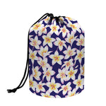 Watercolor Frangipani Flower Print Drawstring Makeup Bag