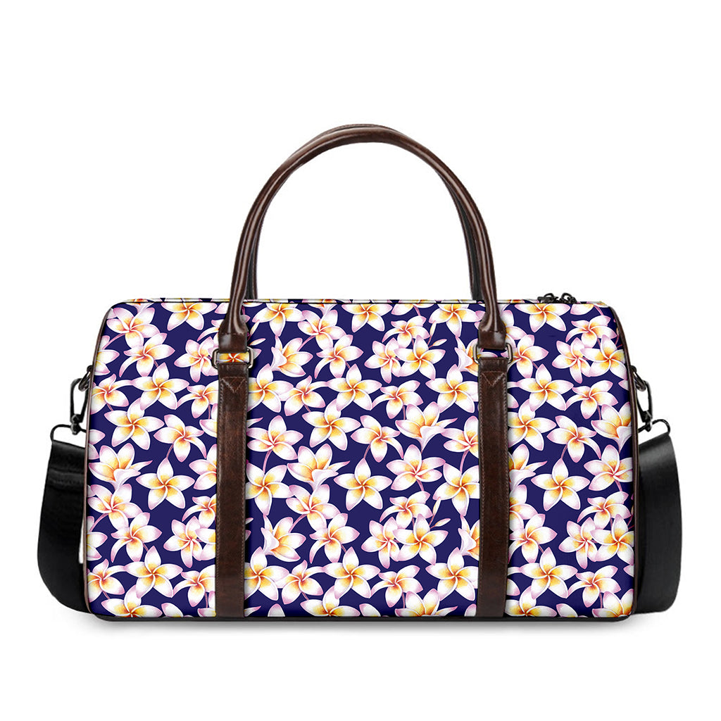 Watercolor Frangipani Flower Print Duffle Bag