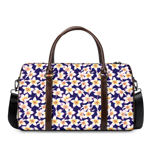 Watercolor Frangipani Flower Print Duffle Bag