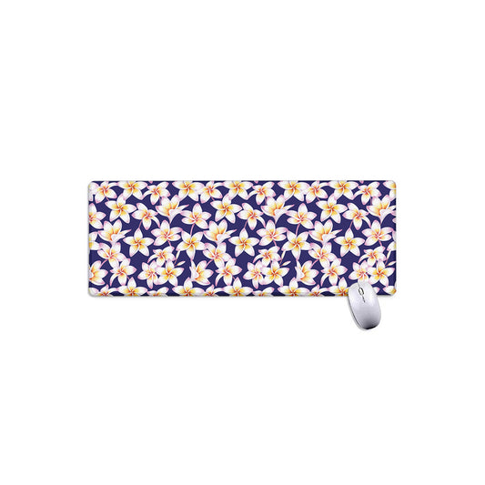 Watercolor Frangipani Flower Print Extended Mouse Pad