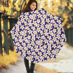 Watercolor Frangipani Flower Print Foldable Umbrella