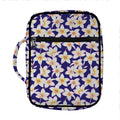 Watercolor Frangipani Flower Print Front Pocket Bible Bag