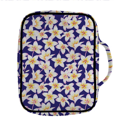 Watercolor Frangipani Flower Print Front Pocket Bible Bag