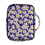 Watercolor Frangipani Flower Print Front Pocket Bible Bag
