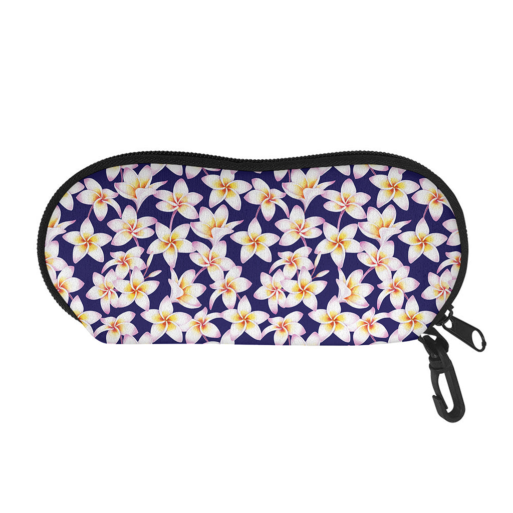 Watercolor Frangipani Flower Print Glasses Case