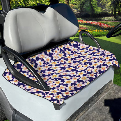 Watercolor Frangipani Flower Print Golf Cart Seat Cover
