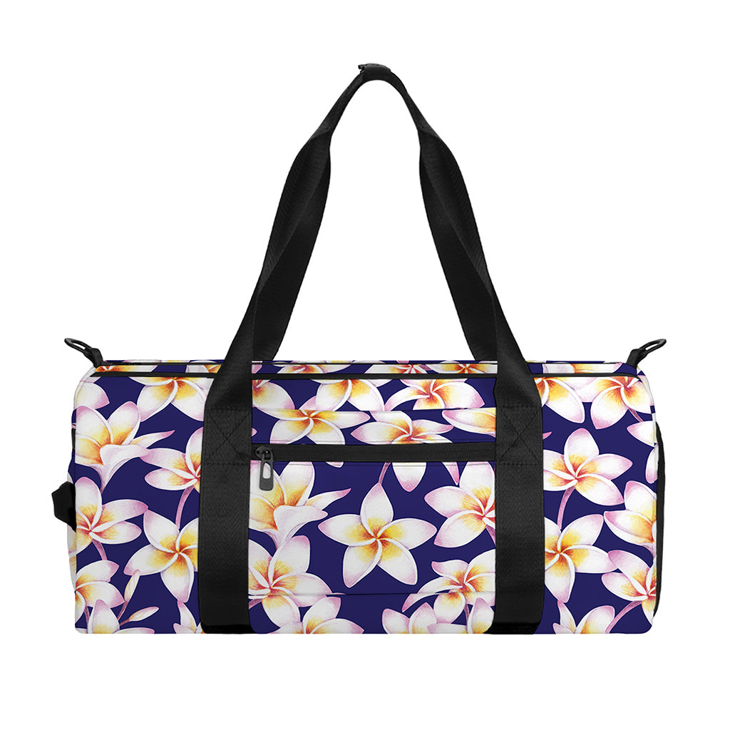 Watercolor Frangipani Flower Print Gym Bag