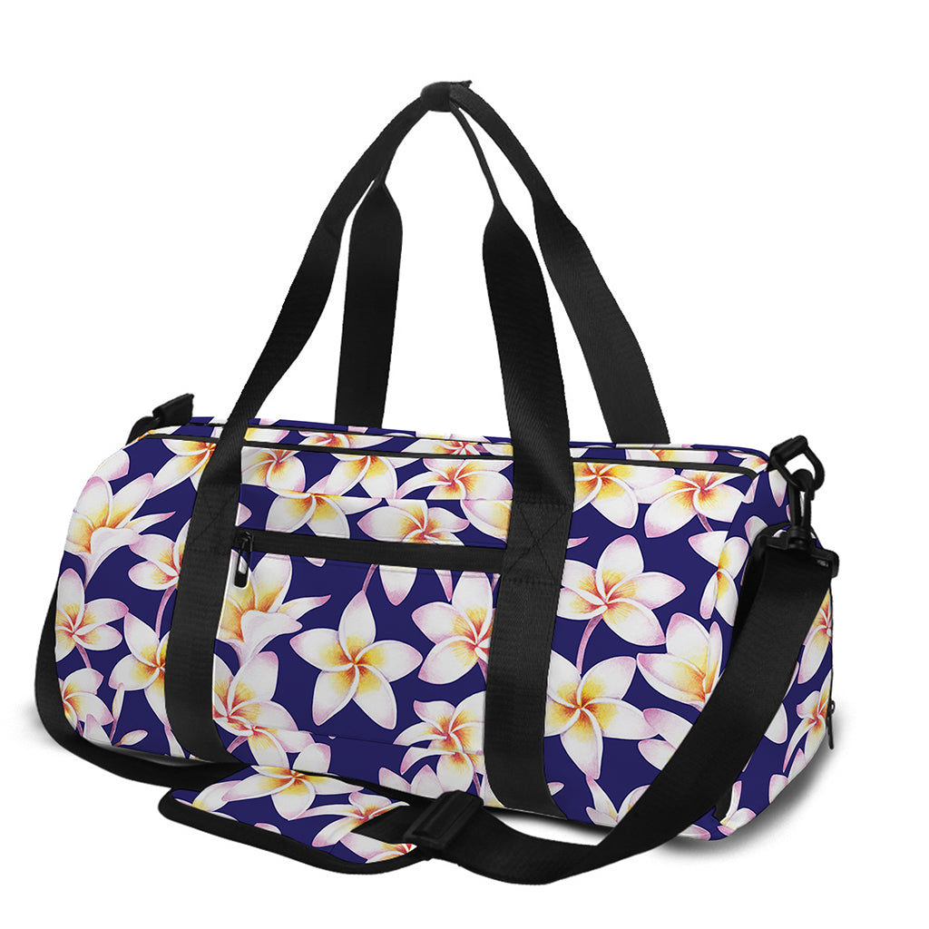Watercolor Frangipani Flower Print Gym Bag