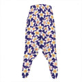 Watercolor Frangipani Flower Print Hammer Pants