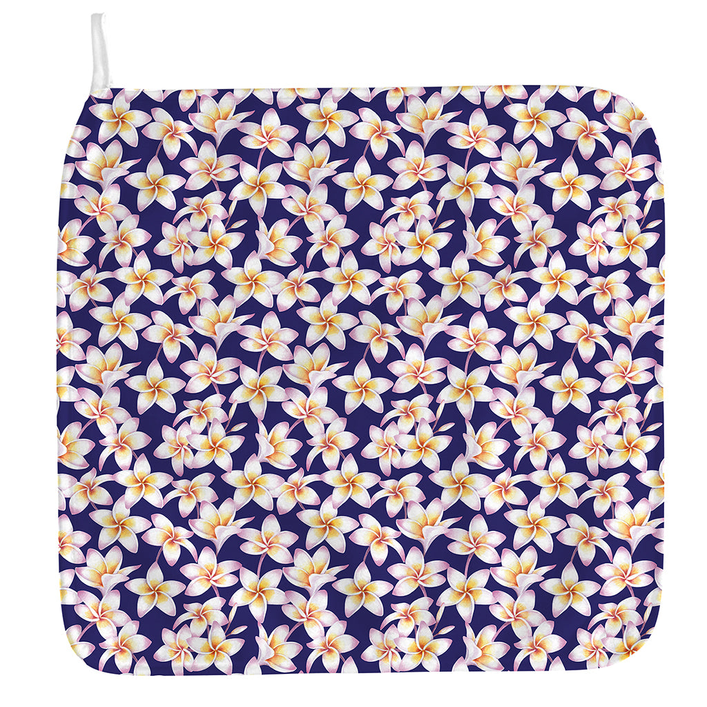 Watercolor Frangipani Flower Print Hand Towel