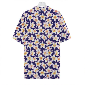 Watercolor Frangipani Flower Print Hawaiian Shirt