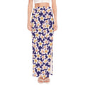 Watercolor Frangipani Flower Print High Slit Maxi Skirt