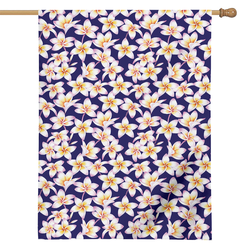 Watercolor Frangipani Flower Print House Flag
