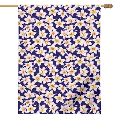 Watercolor Frangipani Flower Print House Flag