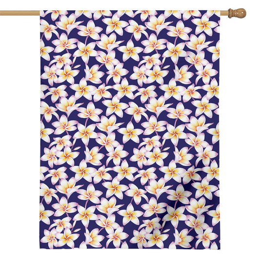 Watercolor Frangipani Flower Print House Flag