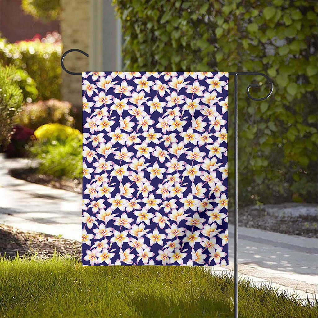 Watercolor Frangipani Flower Print House Flag