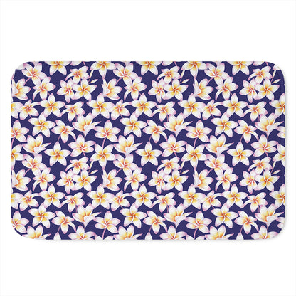 Watercolor Frangipani Flower Print Indoor Door Mat