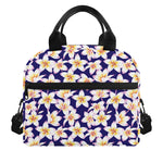 Watercolor Frangipani Flower Print Insulated Lunch Bag