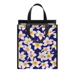 Watercolor Frangipani Flower Print Insulated Lunch Tote