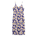 Watercolor Frangipani Flower Print Jersey Midi Cami Dress