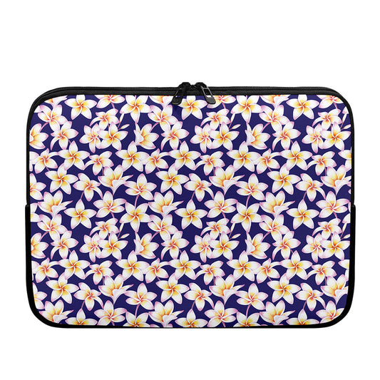 Watercolor Frangipani Flower Print Laptop Sleeve