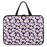 Watercolor Frangipani Flower Print Laptop Sleeve With Handle