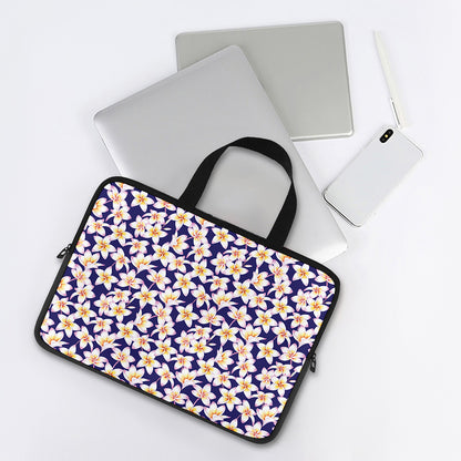 Watercolor Frangipani Flower Print Laptop Sleeve With Handle