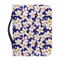 Watercolor Frangipani Flower Print Leather Bible Cover