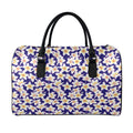 Watercolor Frangipani Flower Print Leather Duffel Bag