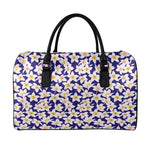 Watercolor Frangipani Flower Print Leather Duffle Bag