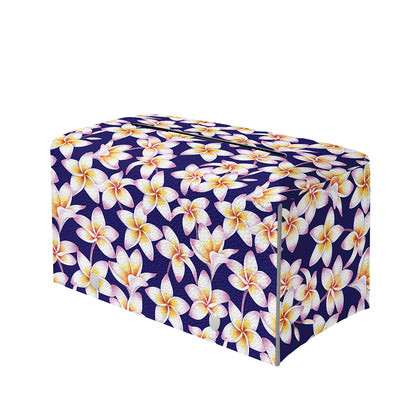 Watercolor Frangipani Flower Print Leather Tissue Box Cover