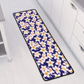 Watercolor Frangipani Flower Print Long Kitchen Mat