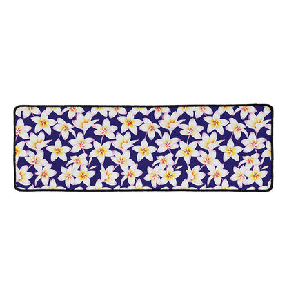 Watercolor Frangipani Flower Print Long Kitchen Mat