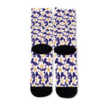 Watercolor Frangipani Flower Print Long Socks