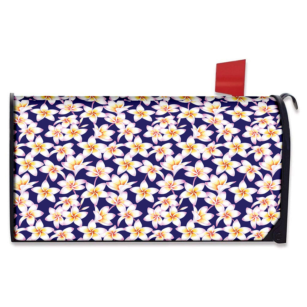 Watercolor Frangipani Flower Print Mailbox Cover