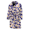 Watercolor Frangipani Flower Print Men's Bathrobe