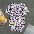 Watercolor Frangipani Flower Print Men's Bodysuit
