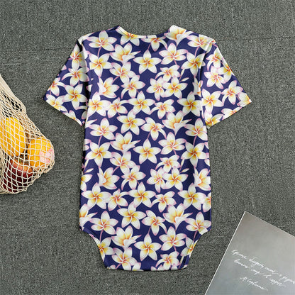 Watercolor Frangipani Flower Print Men's Bodysuit