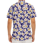 Watercolor Frangipani Flower Print Men's Deep V-Neck Shirt