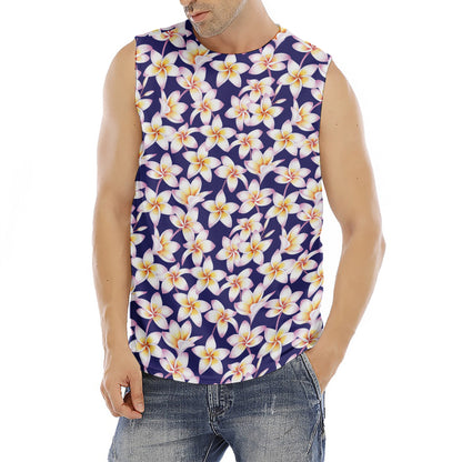 Watercolor Frangipani Flower Print Men's Fitness Tank Top