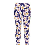 Watercolor Frangipani Flower Print Men's leggings