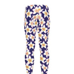 Watercolor Frangipani Flower Print Men's leggings