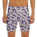Watercolor Frangipani Flower Print Men's Long Boxer Briefs