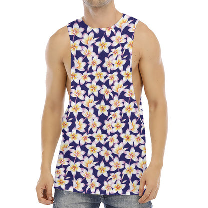 Watercolor Frangipani Flower Print Men's Muscle Tank Top