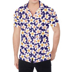 Watercolor Frangipani Flower Print Men's Shirt