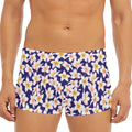 Watercolor Frangipani Flower Print Men's Short Boxer Briefs