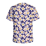 Watercolor Frangipani Flower Print Men's Sports T-Shirt