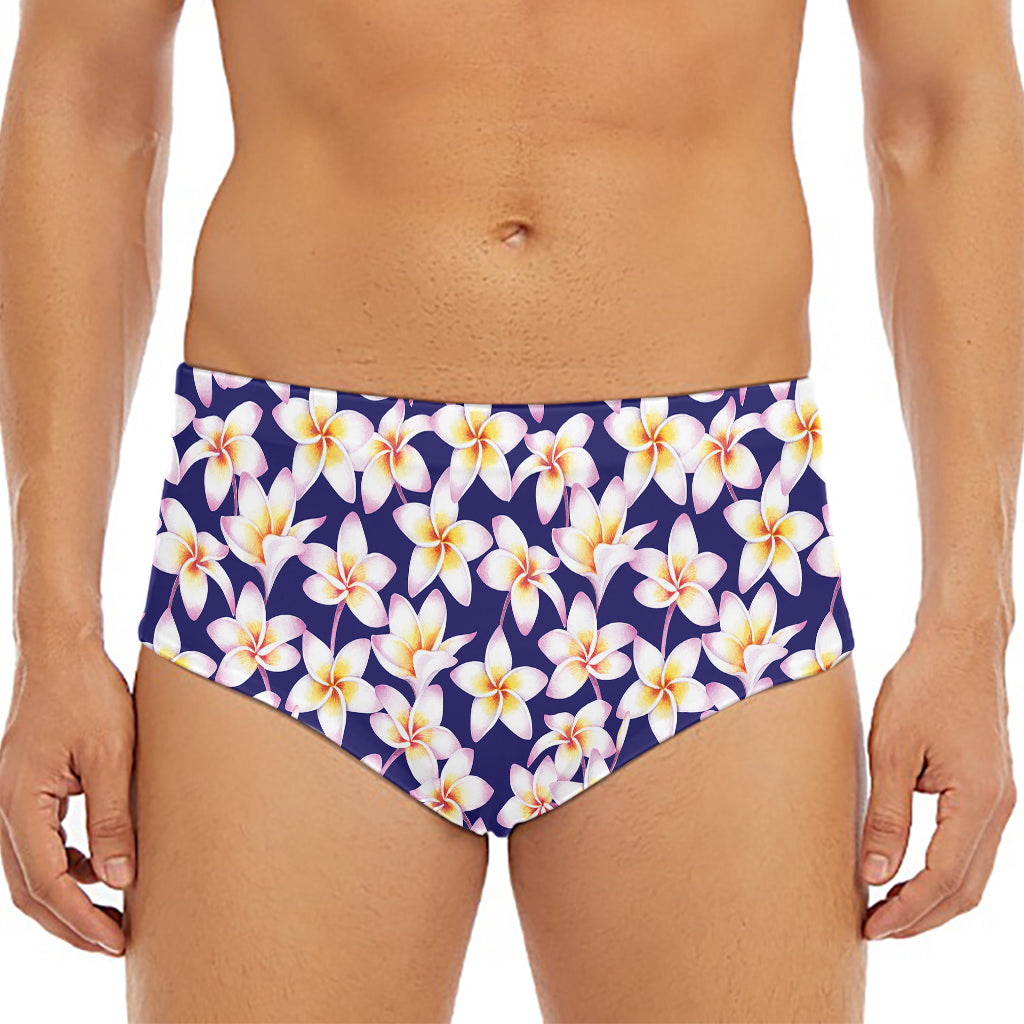 Watercolor Frangipani Flower Print Men's Triangle Swim Briefs