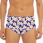 Watercolor Frangipani Flower Print Men's Triangle Swim Briefs