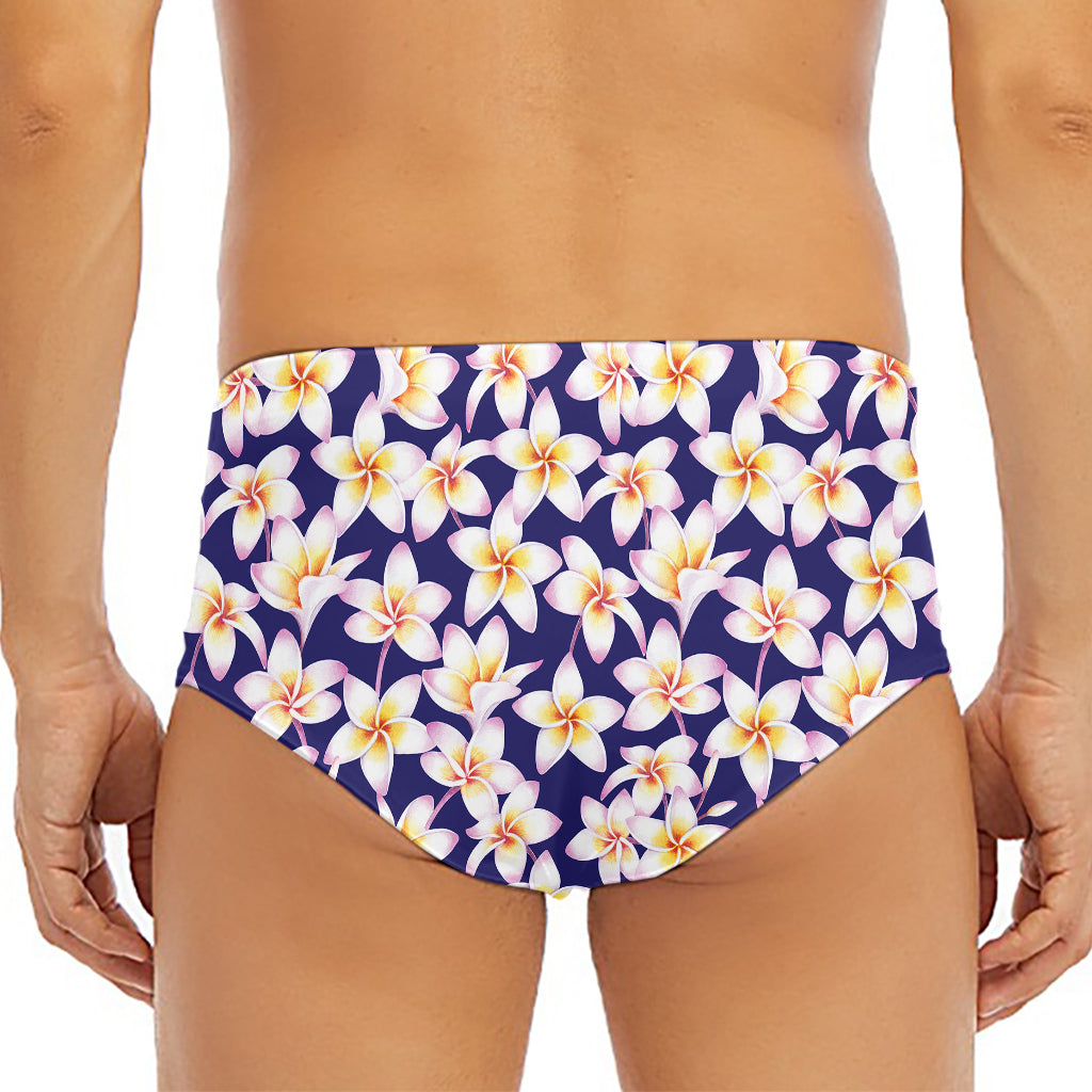 Watercolor Frangipani Flower Print Men's Triangle Swim Briefs